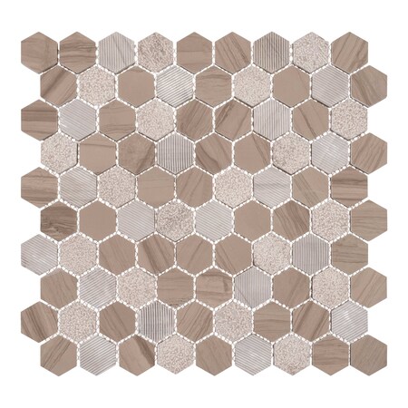 Andova Tiles Amarillo 125 x 125 Natural Stone Honeycomb Mosaic Wall Floor Tile SAM-ANDAMA104